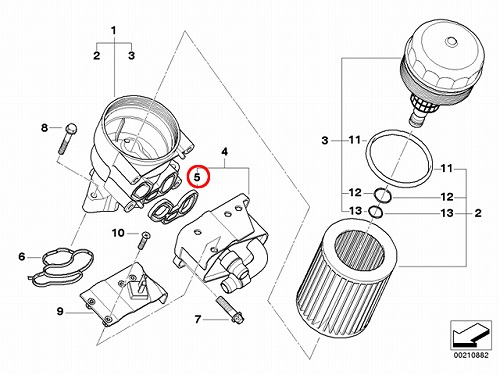 オイルクーラー用ガスケット BMW [11427508970]