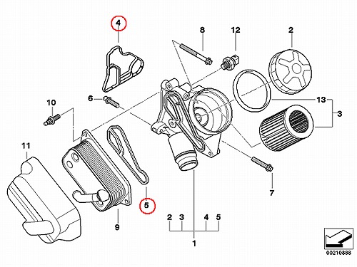 オイルクーラー・フィルターケース用ガスケット BMW [11427537293-S]