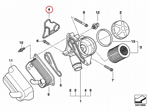 オイルフィルターケース用ガスケット BMW [11427537293]