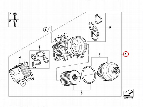 オイルフィルターケース(ブラケット) ASSY MINI(ミニ) [11428643749]