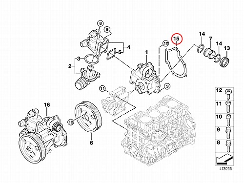 ウォーターポンプガスケット BMW [11517514940]