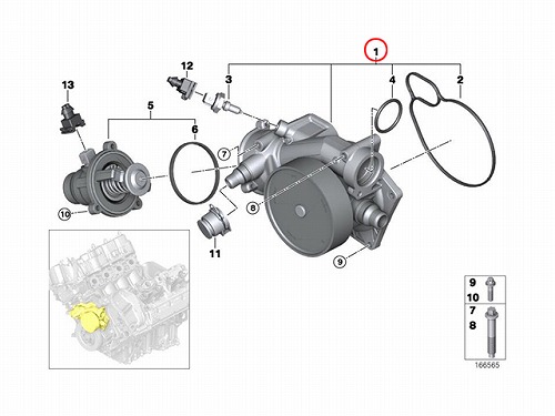 ウォーターポンプ BMW [11517619303]