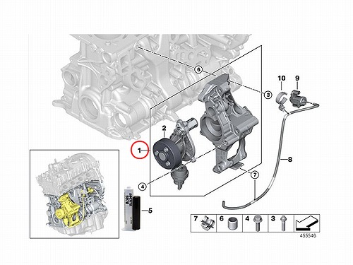 ウォーターポンプASSY キャリア付き BMW [11517644809]