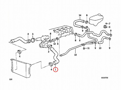 純正 ラジエター アッパーホース BMW [11531317394]