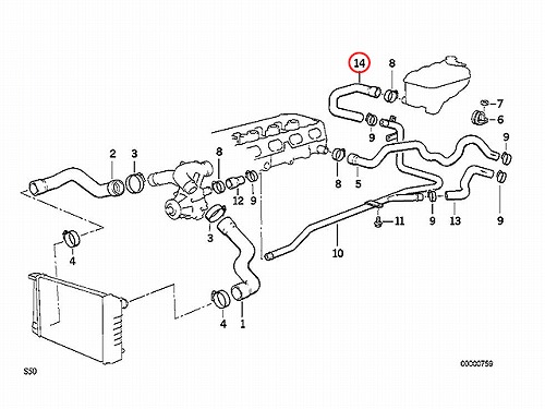 純正 ウォーターホース BMW [11531317590]