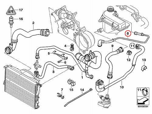 ベンチレーションホース(エア抜きホース) BMW [11531439123]