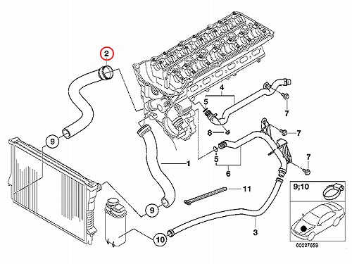 純正 ラジエター ロアホース BMW [11531716642]