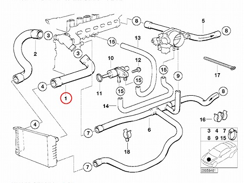 純正 ラジエター アッパーホース BMW [11531720678]