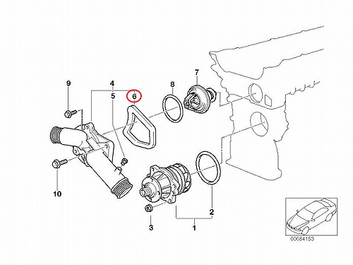 サーモスタットハウジング(カバー)ガスケット BMW [11531740437]