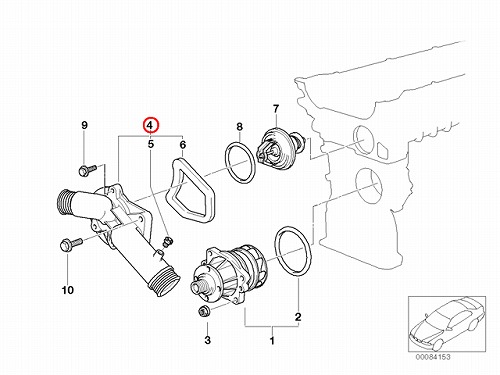 サーモスタットハウジング(カバー) BMW [11531740478]