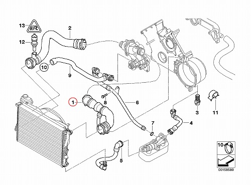 純正 ラジエター アッパーホース BMW [11537505228]