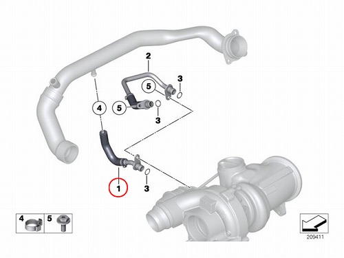 ウォーターホース(クーラントホース) BMW [11537583902]