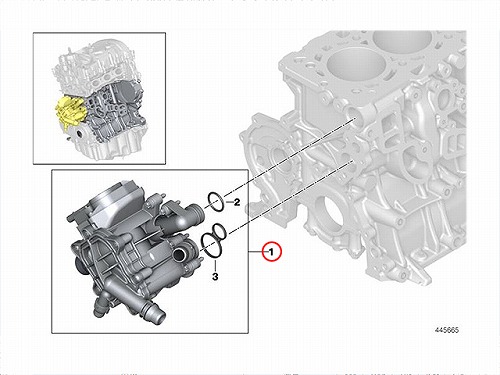 サーモスタット ハウジングASSY BMW [11537644811]