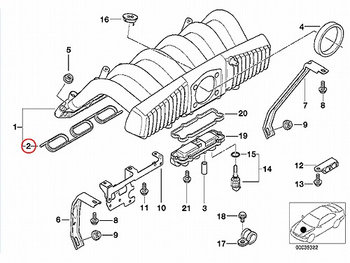 インテークマニホールドガスケット(インマニガスケット) BMW [11611740069]