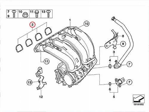 インテークマニホールドガスケット(インマニガスケット) BMW [11617528584]