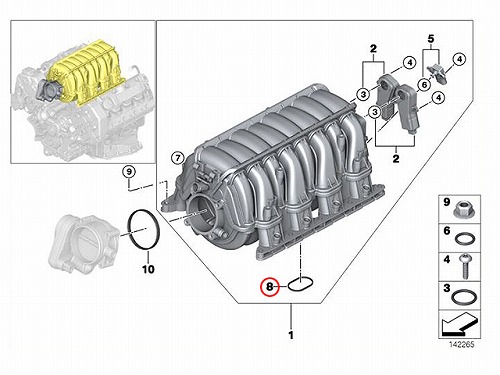 インテークマニホールドガスケット(インマニガスケット) BMW [11617537999]