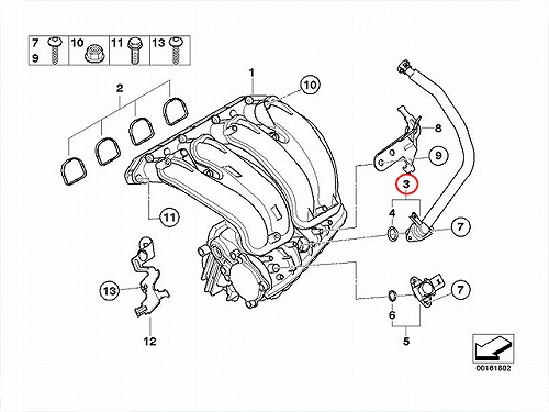純正 エア抜きホース(インテーク) BMW [11617560236]