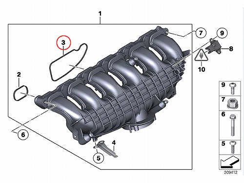 インテークマニホールドガスケット(インマニガスケット) BMW [11617588624]