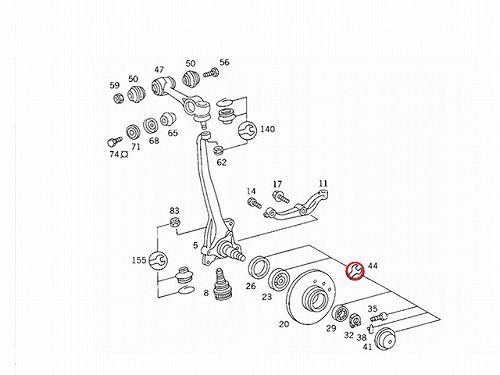 ホイール ハブベアリング フロント 左右共通 メルセデスベンツ [1163300051]
