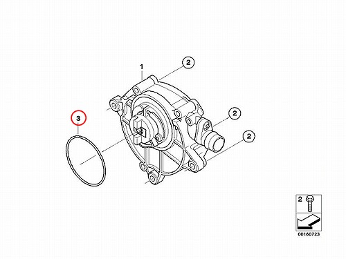 純正 バキュームポンプ用 Oリング(シールリング)  BMW [11667576823]