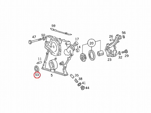 クランクシール(シャフトオイルシール) フロント メルセデスベンツ [1209970346]