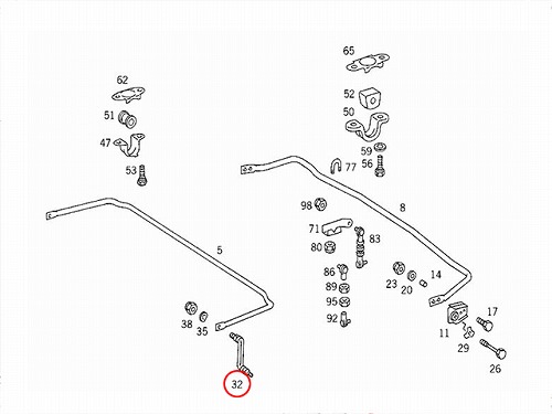 純正 スタビリンクロッド リア 左右共通 メルセデスベンツ [1233200989]
