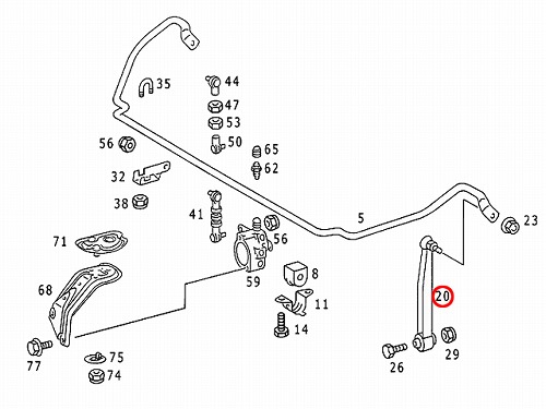 スタビリンクロッド リア 左右共通 メルセデスベンツ [1243200489]