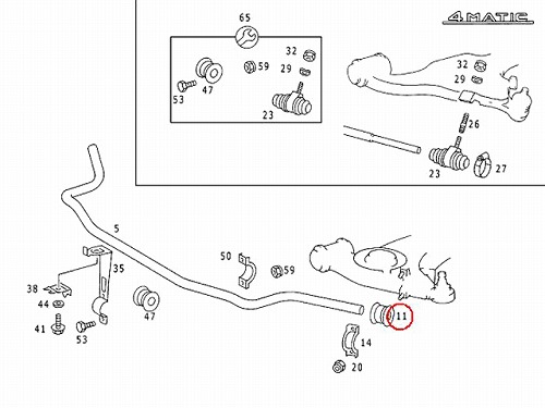 スタビライザーブッシュ フロント アウター側 メルセデスベンツ [1243234985]