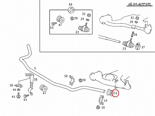 スタビライザーブッシュ フロント アウター側 メルセデスベンツ [1243235085]