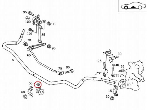 スタビライザーブッシュ フロント インナー側 メルセデスベンツ [1293230185]
