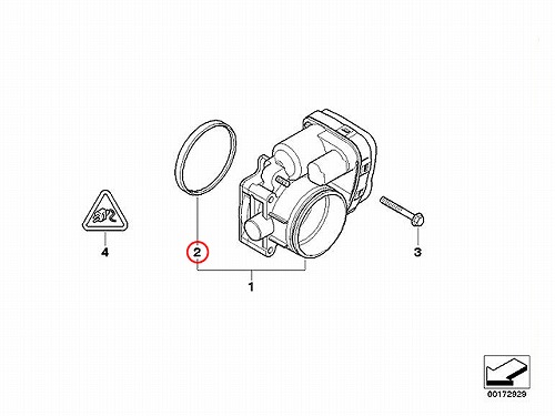 スロットルボディガスケット (スロットル バタフライ サポート ガスケット) BMW [13547504729]