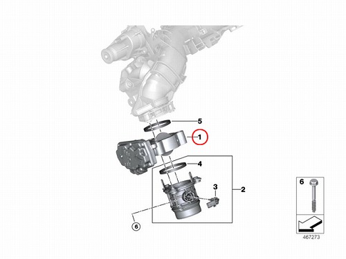 スロットルボディ(スロットル バタフライ サポート) BMW [13548512452]