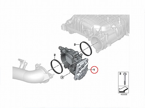 スロットルボディ(スロットル バタフライ サポート) BMW [13548623324]