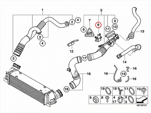 ブーストプレッシャーセンサー BMW [13627585493]