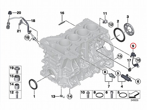 純正 クランク角センサー(クランクポジションセンサー) BMW [13627595860]