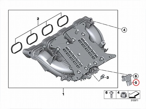 インテーク プレッシャーセンサー(インテークマニホールドセンサー/内圧センサー/ブースト圧センサー) BMW [13627599042]