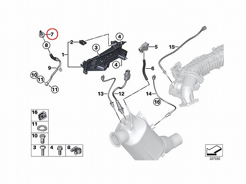 純正 排気ガス圧力センサー BMW [13628507634]