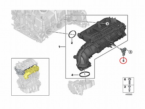 インテーク プレッシャーセンサー BMW [13628637898]