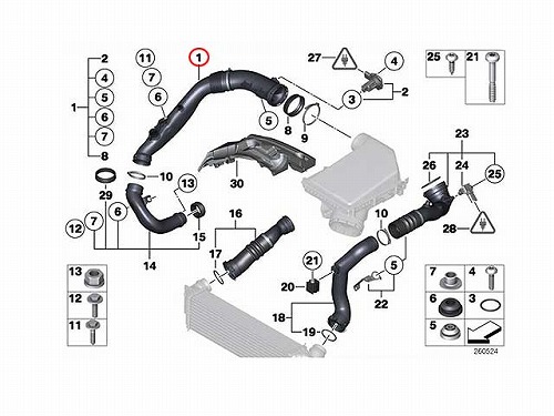 エアインテークホース(エアパイプ) BMW [13717599294]