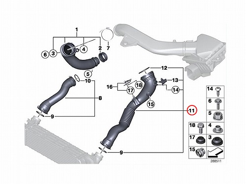 純正 エアガイド(エアダクト) ASSY BMW [13717604033]