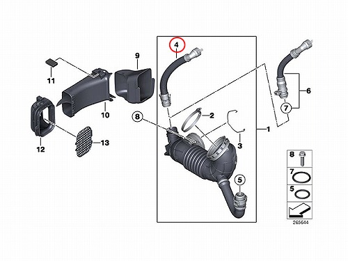エアインテークホース(コネクティングパイプ) BMW [13717823517]
