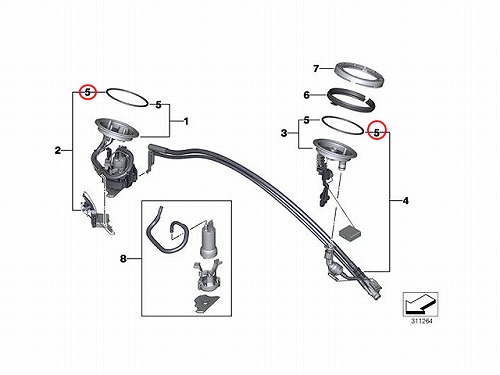 フューエルポンプ・センサー用ガスケット BMW [16146750467]