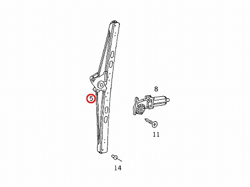 パワーウインドウレギュレーター リア 左側 メルセデスベンツ [1637300146]