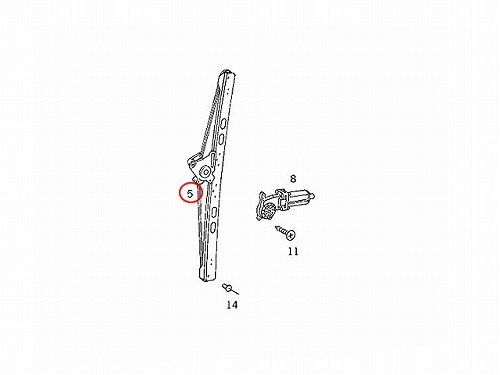 純正 パワーウインドウレギュレーター リア 左側 メルセデスベンツ [1637300946]