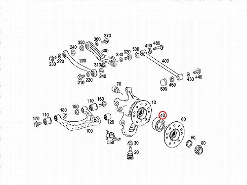 ホイール ハブベアリング フロント 左右共通 メルセデスベンツ [1649810406]