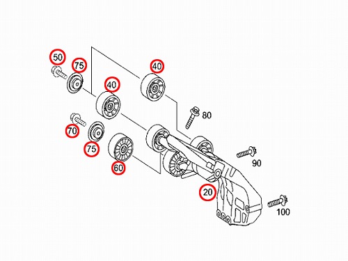 ベルトテンショナーASSY メルセデスベンツ [1662000970]