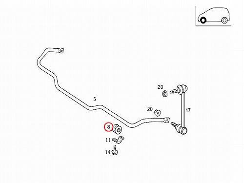 スタビライザーブッシュ フロント メルセデスベンツ [1683230385]