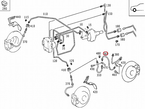 ブレーキホース リア(一部車両フロント) メルセデスベンツ [1684280335]