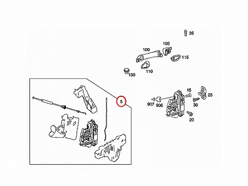 純正 ドアロック アクチュエーター リア 右側 メルセデスベンツ [1697303035A]