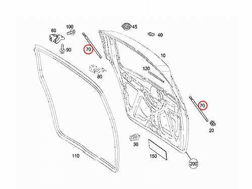 リアゲートダンパー(テールゲートショック) 左右共通 メルセデスベンツ [1697400045]